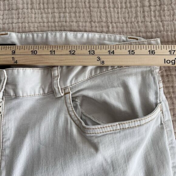 Eileen Fisher Pants Womens Petite Medium White Straight Leg Denim Jeans Made USA - Picture 13 of 16